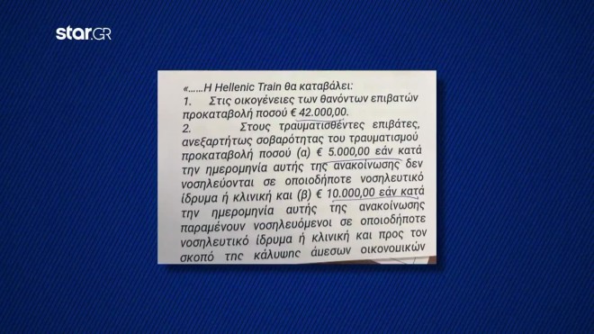 Τέμπη: Οργή με έγγραφο της Hellenic Train σε τραυματία