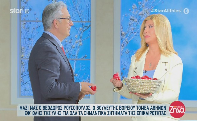 Ο Θεόδωρος Ρουσόπουλος τσούγκρισε αυγά με τη Ζήνα Κουτσελίνη, όπως επιτάσσει το έθιμο