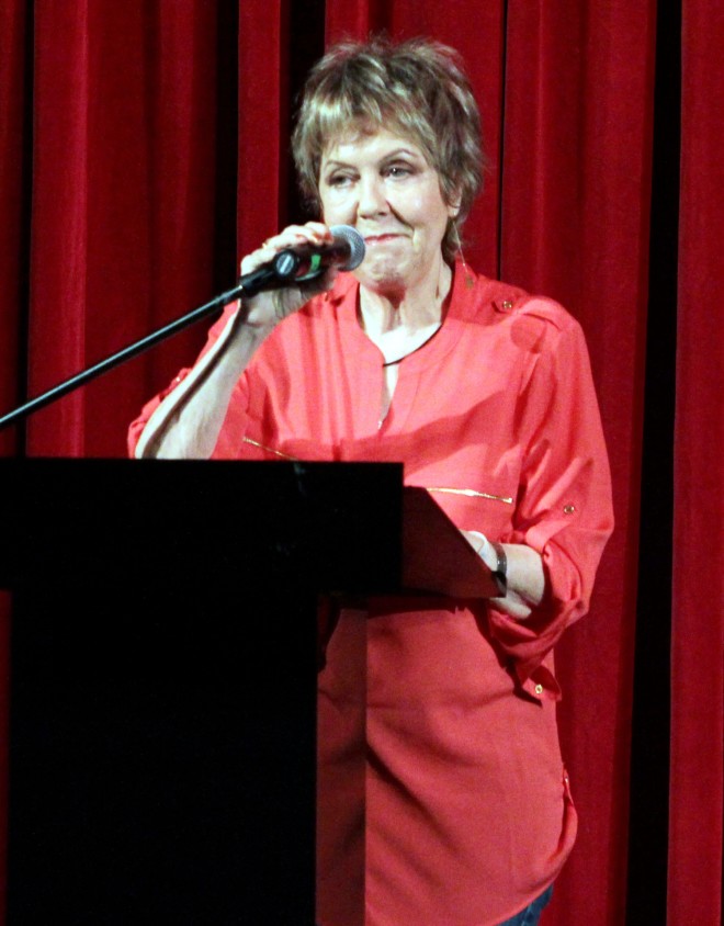 Η Γιοβάννα σε παρουσίαση βιβλίου του Μάκη Δελαπόρτα το 2014 