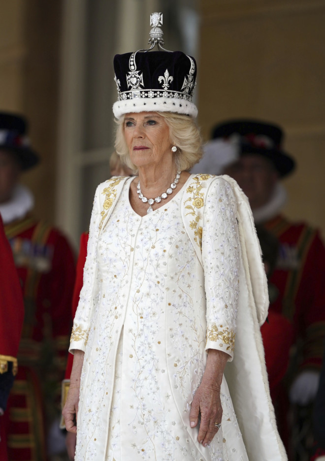 H βασίλισσα Καμίλα μετά την ενθρόνισή της/ (Andrew Milligan/Pool via AP)