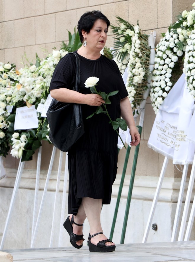 Κηδεία Γιάννη Μαρκόπουλου: Σόνια Θεοδωρίδου