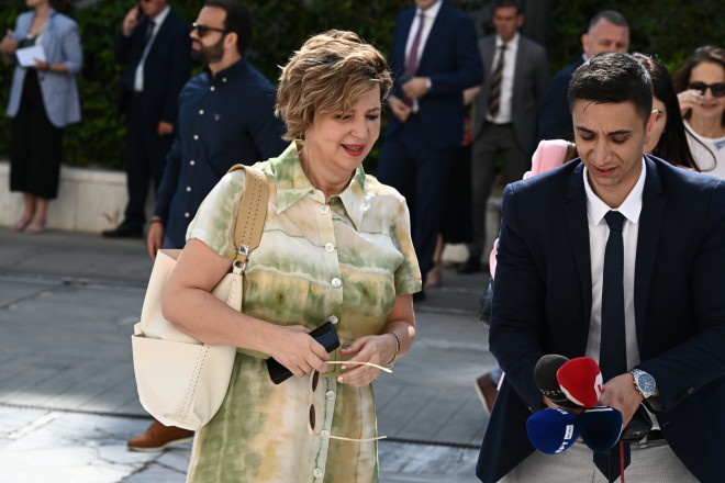 Η άφιξη της βουλευτή του ΣΥΡΙΖΑ Όλγας Γεροβασίλη/ Eurokinissi Tατιάνα Μπόλαρη