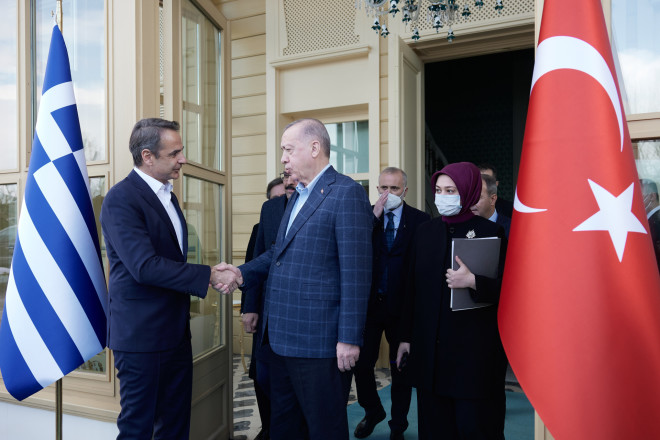 Μητσοτάκης- Ερντογάν: Εικόνα από την περσινή τους συνάντηση στην Κωνσταντινούπολη/ Eurokinissi Γραφείο Τύπου του Πρωθυπουργού