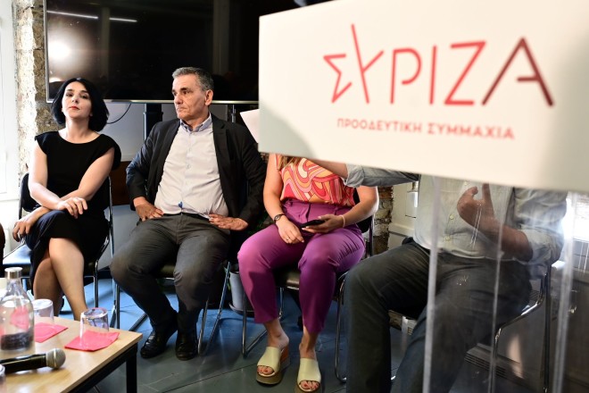 Ο Ευκλείδης Τσακαλώτος κατά την παρουσίαση της υποψηφιότητάς του για την ηγεσία του ΣΥΡΙΖΑ  