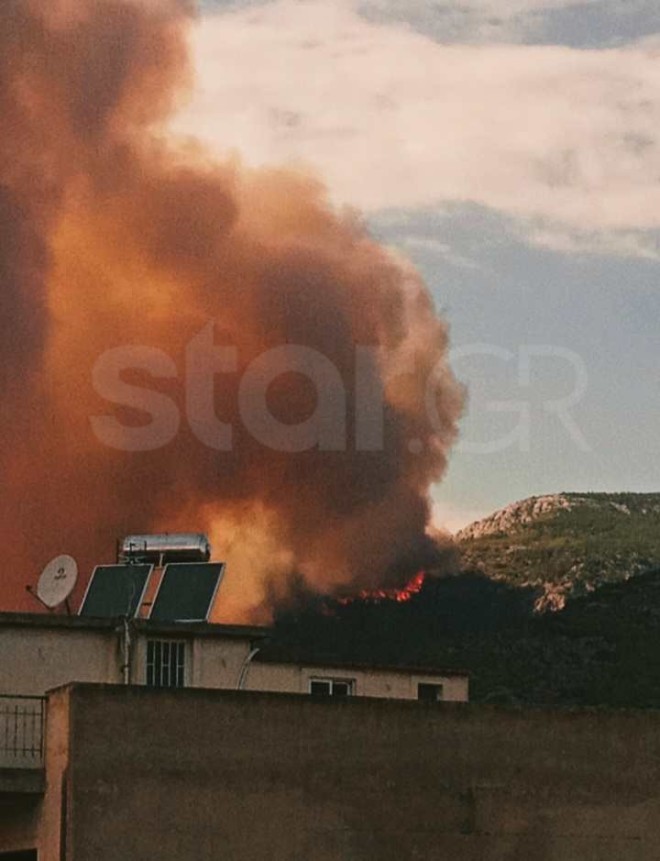 Eικόνα star.gr της φωτιά στη Φυλή από τα Άνω Λιόσια