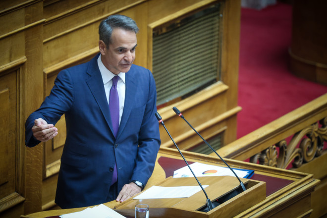 Ο Κυριάκος Μητσοτάκης στην προ ημερησίας διατάξεως συζήτηση στη Βουλή για τις πυρκαγιές - Eurokinissi Γιώργος Κονταρίνης
