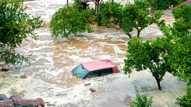 Καταστροφικές πλημμύρες και στη Μηλίνα του Πηλίου λόγω της κακοκαιρίας Daniel - Eurokinissi