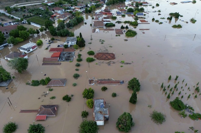Πλημμυρισμένο χωριό στη Θεσσαλία