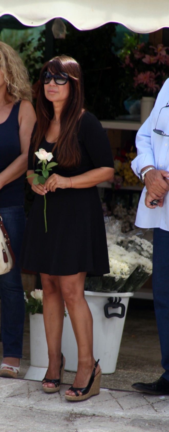 H Χριστίνα Μαραγκόζη στην κηδεία του Αντώνη Βαρδή, το 2014/ NDP