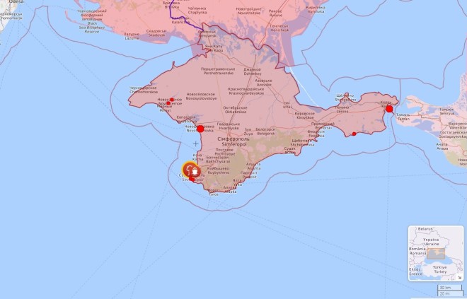 Η περιοχή στην οποία σημειώθηκαν οι επιθέσεις της Ουκρανίας σε ρωσικά πλοία 