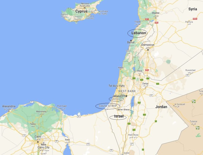 Λωρίδα της Γάζας: Oι χώρες που συνορεύει/ google maps