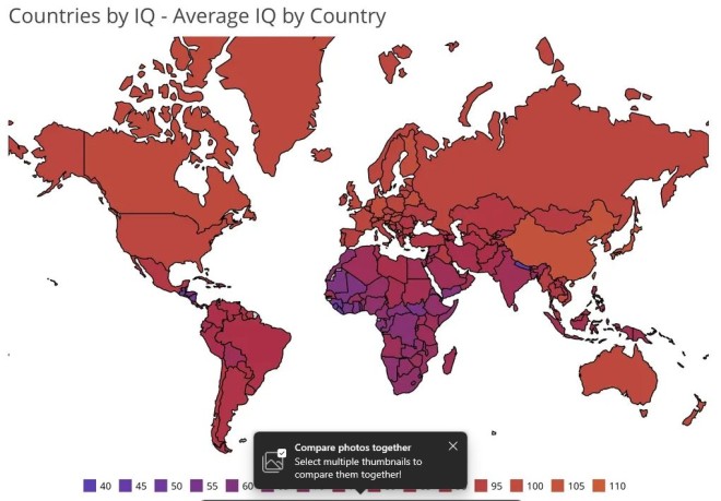 Μέσος Όρος IQ ανά χώρα