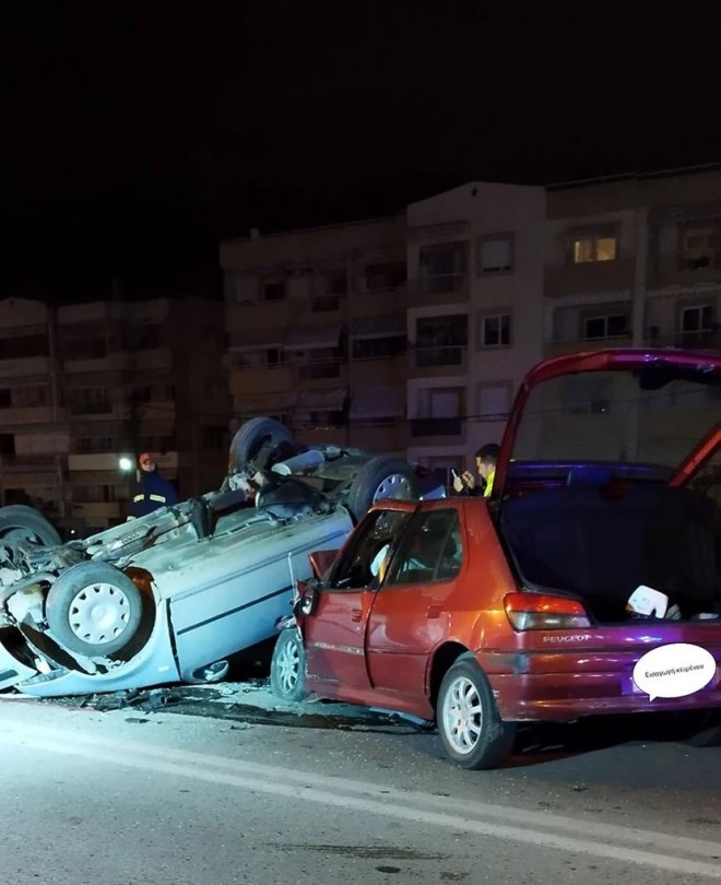 H φωτογραφία από το σημείο του τροχαίου που αναρτήθηκε στην ομάδα «Θερμαϊκού Δρώμενα» στο Facebook