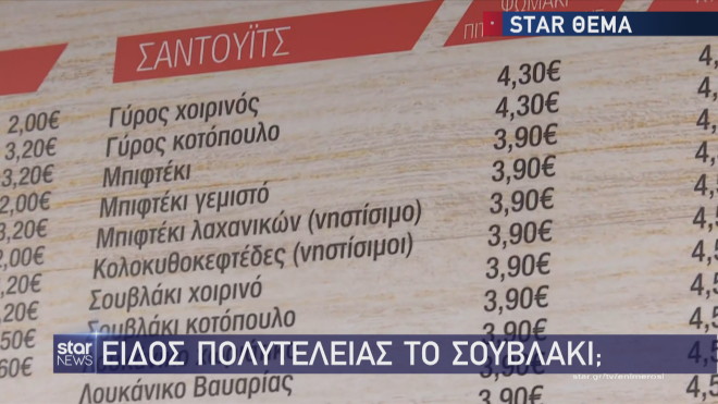 Οι τιμές στα τυλιχτά σε ψητοπωλεία της Θεσσαλονίκης 
