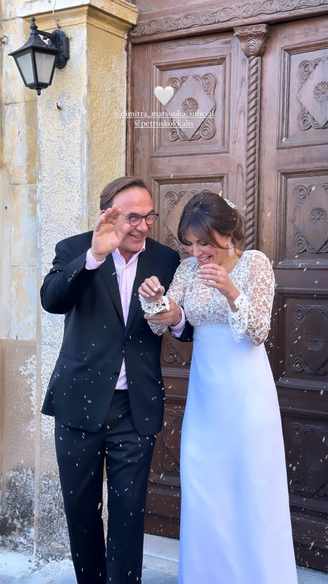 Η Δήμητρα Ματσούκα και ο Πέτρος Κόκκαλης ένωσαν τις ζωές τους με θρησκευτικό γάμο στον Ιερό Ναό Αγίου Νικολάου Ραγκαβά, έπειτα από 7 χρόνια σχέσης/ Πηγή: Instagram