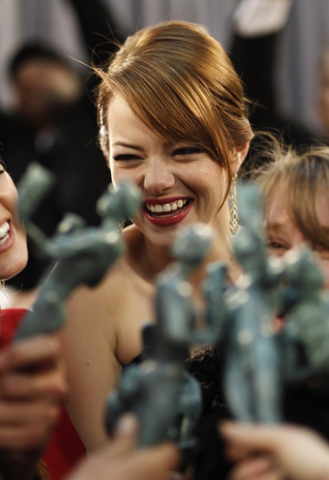 Η Έμμα Στόουν στα SAG Awards το 2012 για την ταινία Υπηρέτριες