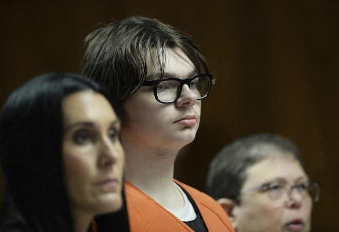 Ο 17χρονος σήμερα Ethan Crumbley εκτίει ισόβια κάθειρξη για τη δολοφονία τεσσάρων συμμαθητών του/Clarence Tabb Jr./Detroit News via AP, Pool, File