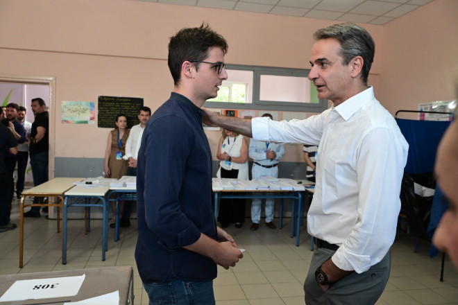 Ευρωεκλογές 2024: Στην Κηφισιά ψήφισε ο Κυριάκος Μητσοτάκης
