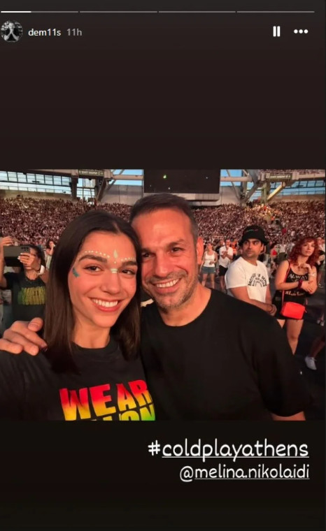 Ντέμης Νικολαΐδης: Στους Coldplay παρέα με την κόρη του και τη σύντροφό του