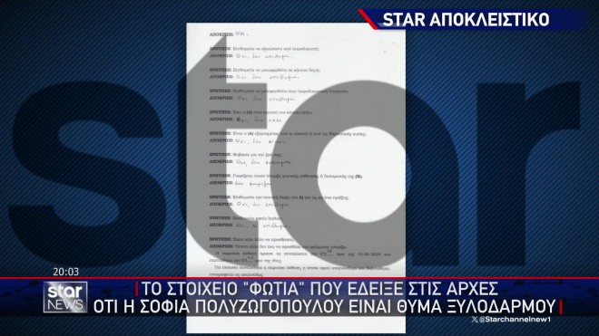 Το ερωτηματολόγιο που έδειξε τον ξυλοδαρμό Πολυζωγοπούλου 