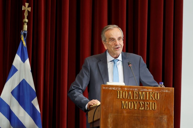 Ο Αντώνης Σαμαράς στην ομιλία του για το βιβλίο του Μ. Κοτάκη  