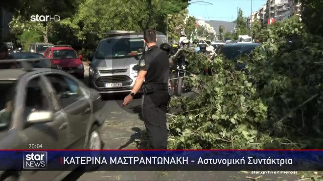 Δέντρο έπεσε πάνω σε μοτοσικλετιστή στην Αλεξάνδρας - «Θα είχα σκοτωθεί»
