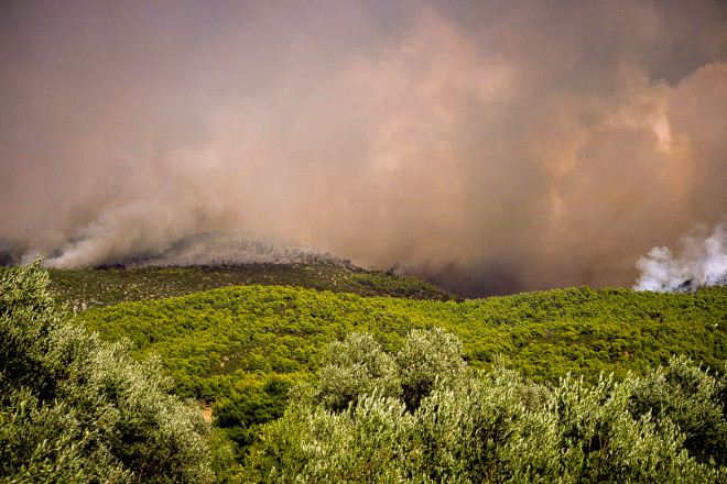 Καλύτερη είναι η εικόνα της φωτιάς στην Εύβοια - Eurokinissi