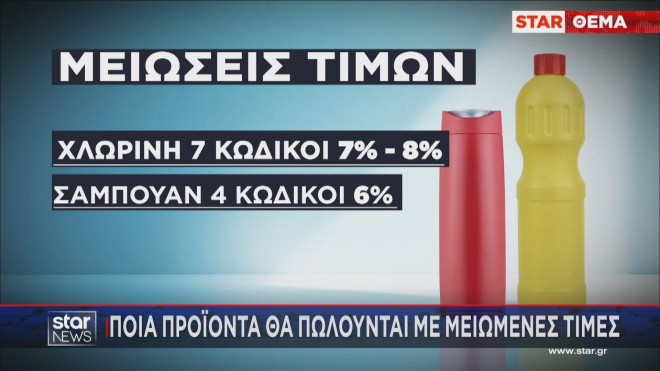Η μείωση τιμών στα σούπερ μάρκετ σε χλωρίνη και σαμπουάν 