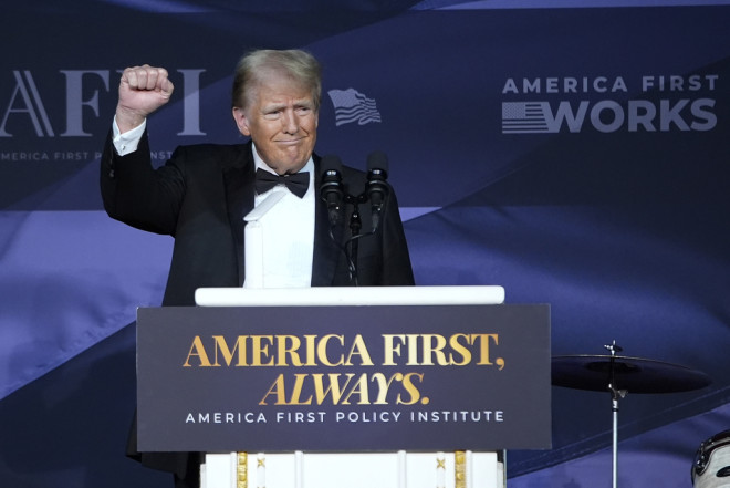 Ο Τραμπο στην εκδήλωση του America First Policy Institute (AP Photo/Alex Brandon)