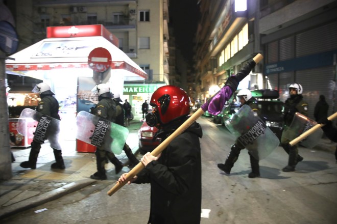 Επεισόδια στη Θεσσαλονίκη μετά την πορεία για τον Γρηγορόπουλο