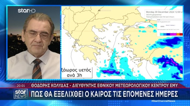 Θοδωρής Κολυδάς: Πώς θα είναι ο καιρός από αύριο ως την Πρωτοχρονιά