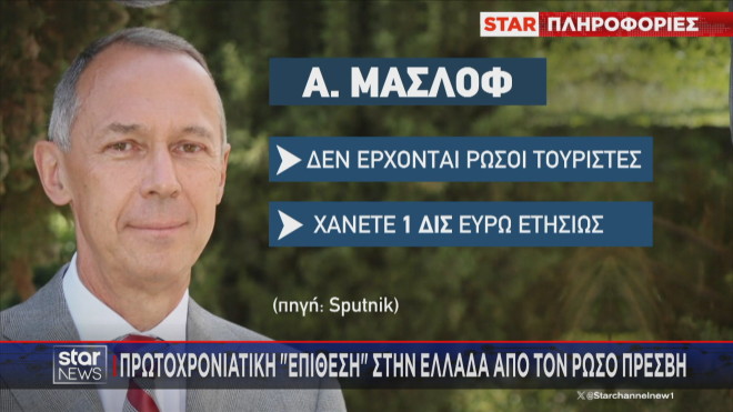 Οι ισχυρισμοί του Ρώσου Πρέσβη Μάσλοφ στο Sputnik για την Ελλάδα 