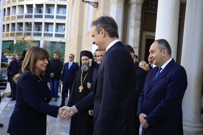 Σακελλαροπούλου, Μητσοτάκης, Ανδρουλάκης, Χαρδαλιάς, Δούκας στη δοξολογία
