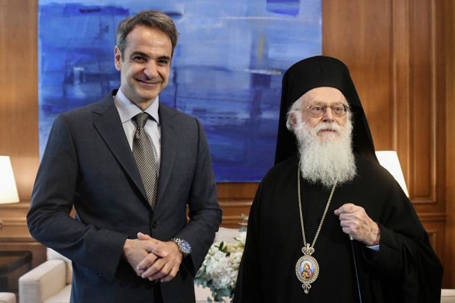 Κυριάκος Μητσοτάκης - Αρχιεπίσκοπος Αλβανίας Αναστάσιος
