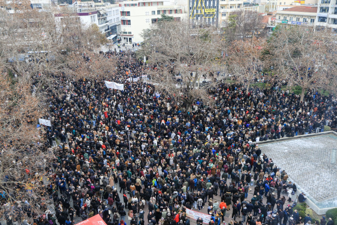 Συγκέντρωση για τα Τέμπη στη Λάρισα