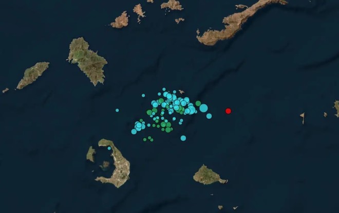 Οι σεισμοί που καταγράφηκαν στη Σαντορίνη έως το πρωί της Κυριακής