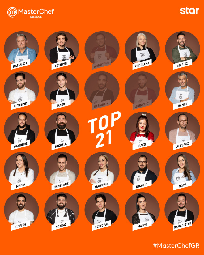 MasterChef: Οι 21 του τηλεοπτικού διαγωνισμού μαγειρικής
