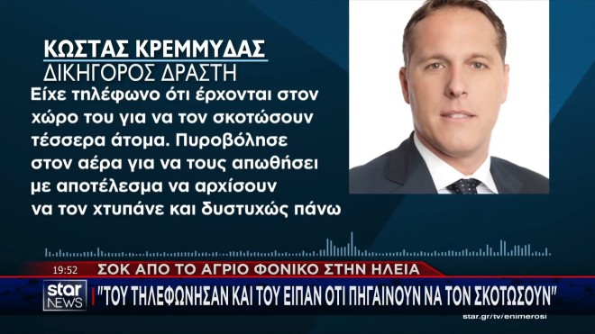 Ηλεία: Παραδόθηκε στην Αστυνομία ο 52χρονος δολοφόνος