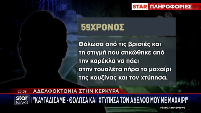 Κέρκυρα: «Θόλωσα και τον σκότωσα», λέει ο 59χρονος αδελφοκτόνος