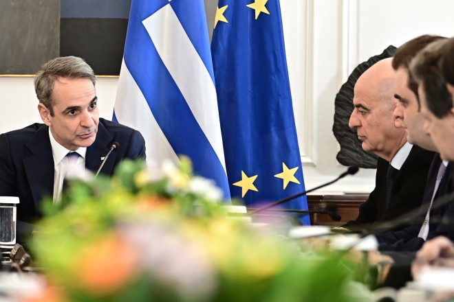 Ο Κυριάκος Μητσοτάκης στο υπουργικό συμβούλιο