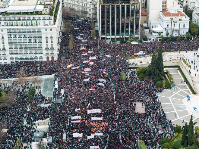 Τέμπη Σύνταγμα: Λαοθάλασσα στη συλλαλητήριο