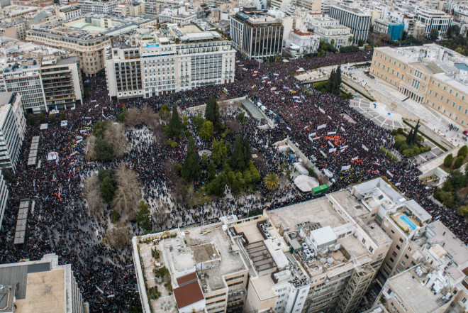 Τέμπη - Ιστορική συγκέντρωση στο Σύνταγμα