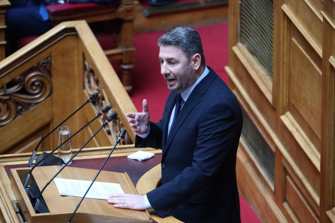 Ο Νίκος Ανδρουλάκης κατά τη συζήτηση στη Βουλή 