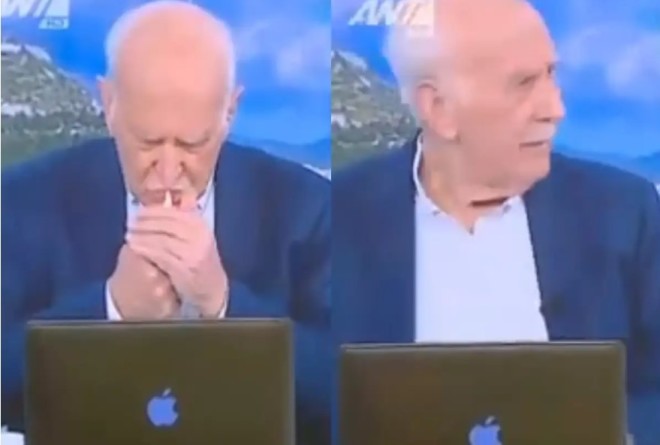 Επική στιγμή: Έπιασε η κάμερα τον Γιώργο Παπαδάκη να καπνίζει on air!