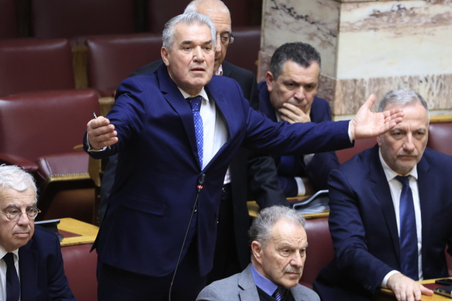 Ο Δημήτρης Κυριαζίδης στη χθεσινή συζήτηση της Βουλής/ Eurokinissi Τατιάνα Μπόλαρη