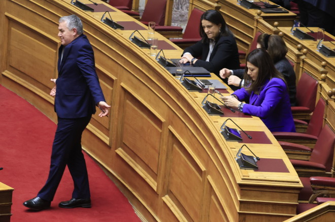 Ο Δημήτρης Κυριαζίδης στη χθεσινή Ολομέλεια της Βουλής/ Eurokinissi Τατιάνα Μπόλαρη