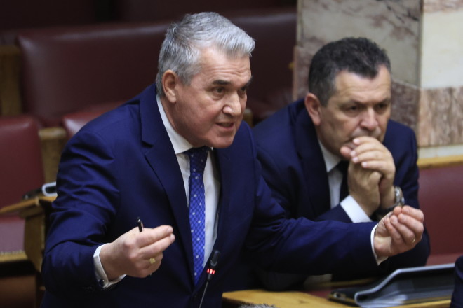 Ο Δημήτρης Κυριαζίδης στη χθεσινή Ολομέλεια της Βουλής/ Eurokinissi Τατιάνα Μπόλαρη