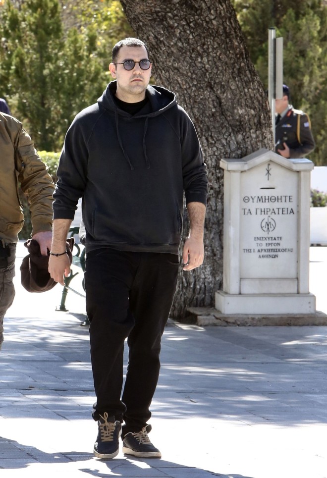 Ο Χρίστος Κούγιας στο τρισάγιο του Αλέξη Κούγια το περασμένο Σάββατο 