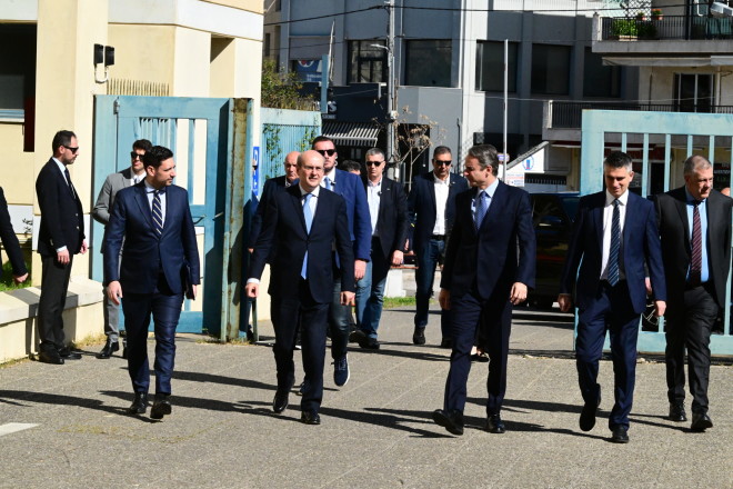 Ο Μητσοτάκης στο υπουργείο Υποδομών