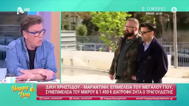 Τσιμτσιλή: «Ο Μαραντίνης ζητά 2.000 ευρώ διατροφή από τη Χρηστίδου»